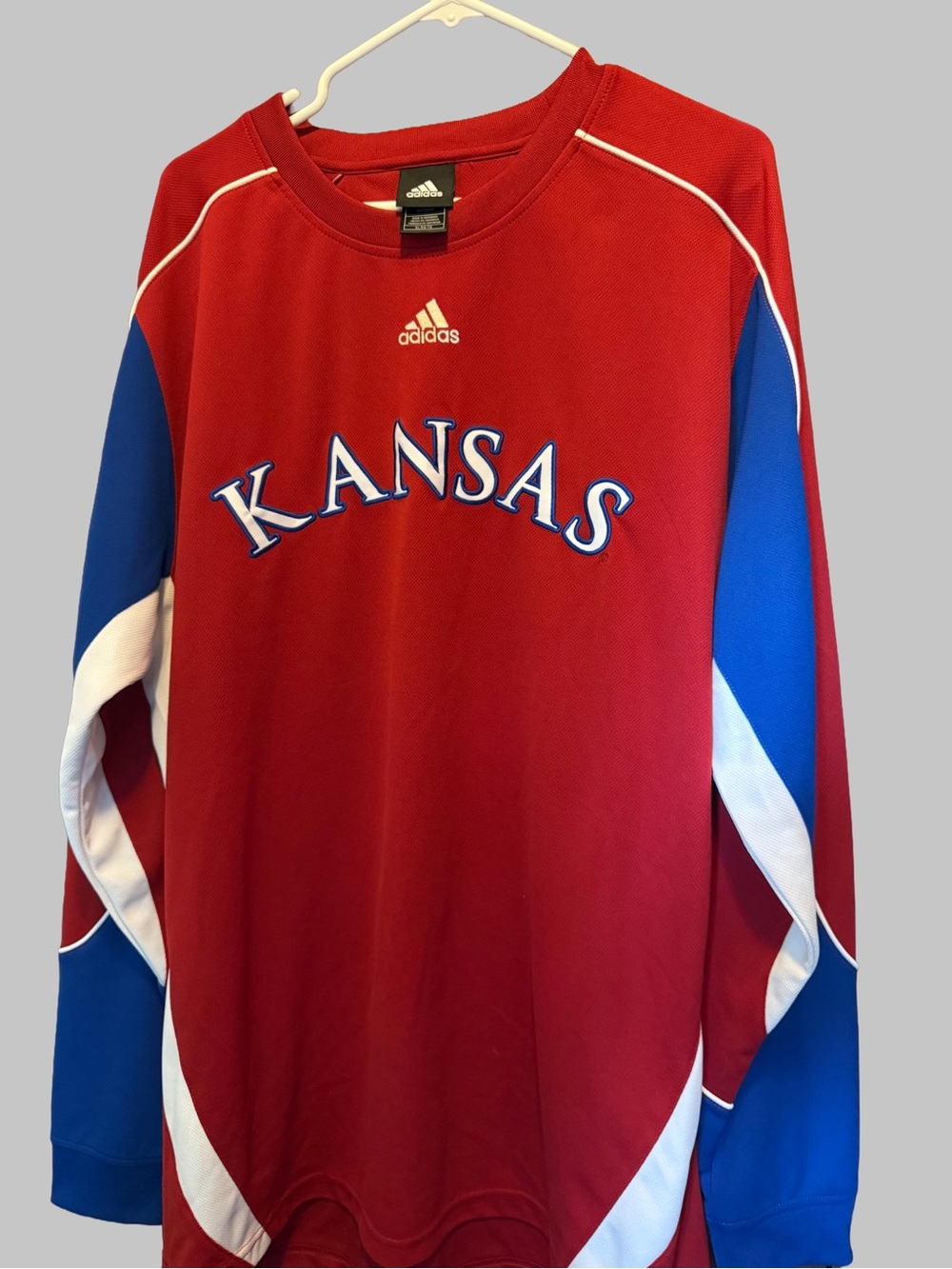 Adidas Kansas Red & Blue Long Sleeve Pullover